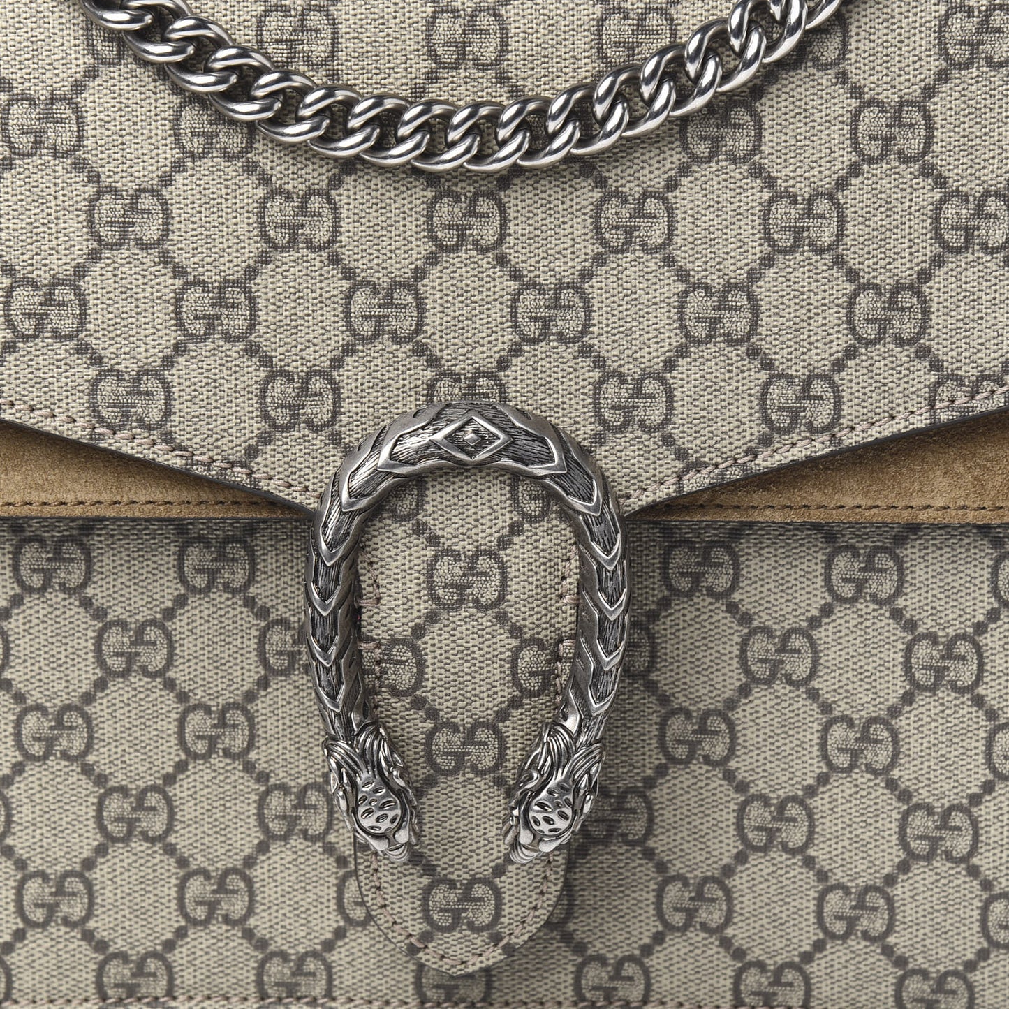 GG Supreme Monogram Medium Dionysus Shoulder Bag Taupe