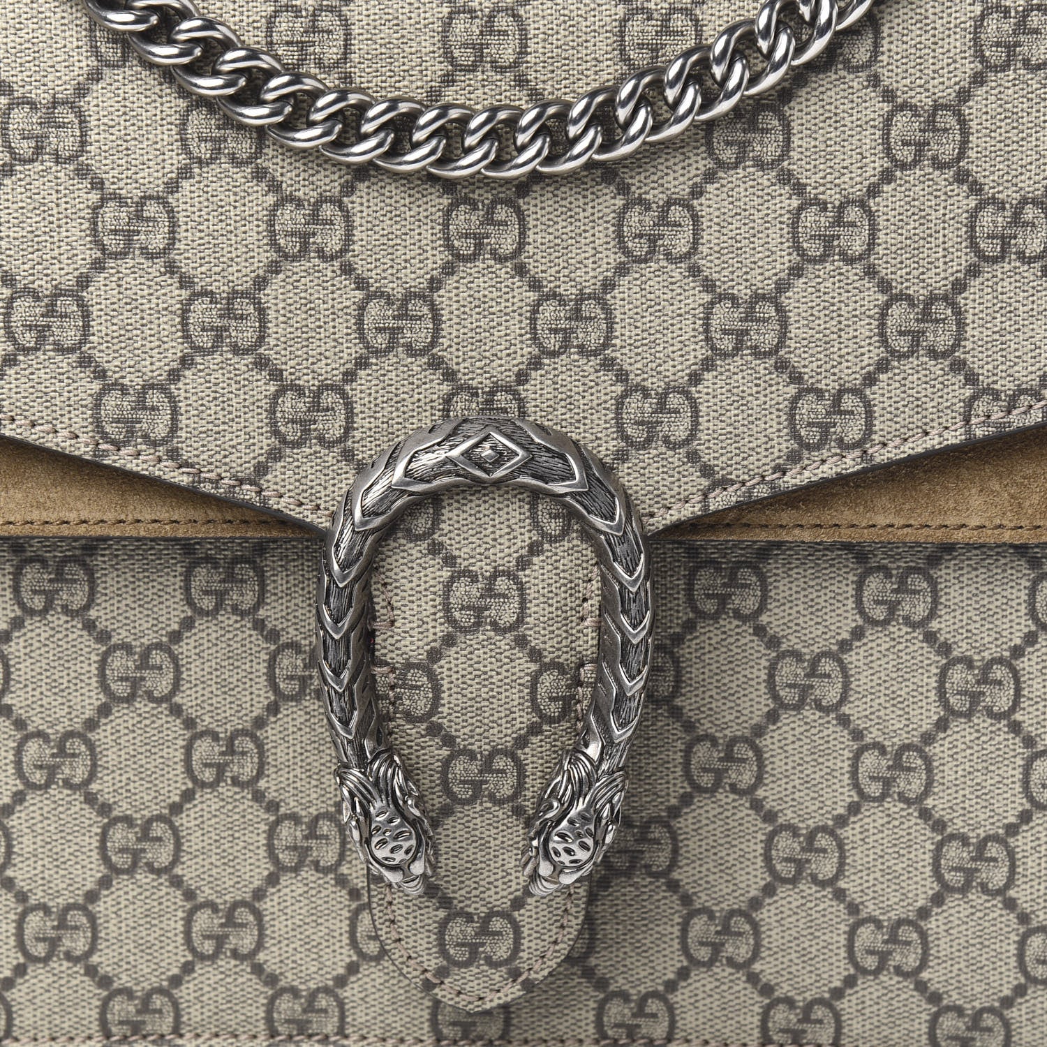 Gucci GG Supreme Monogram Medium Dionysus Shoulder Bag Taupe 10 of 10