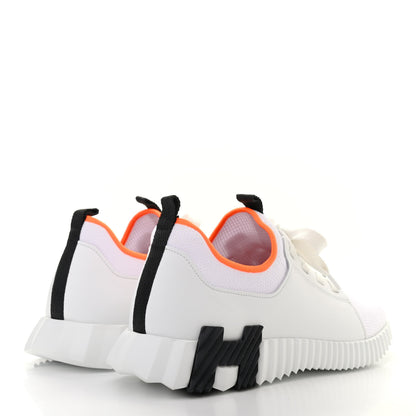 Hermes Knit Calfskin Mens Depart Sneakers 40 White 4 of 8