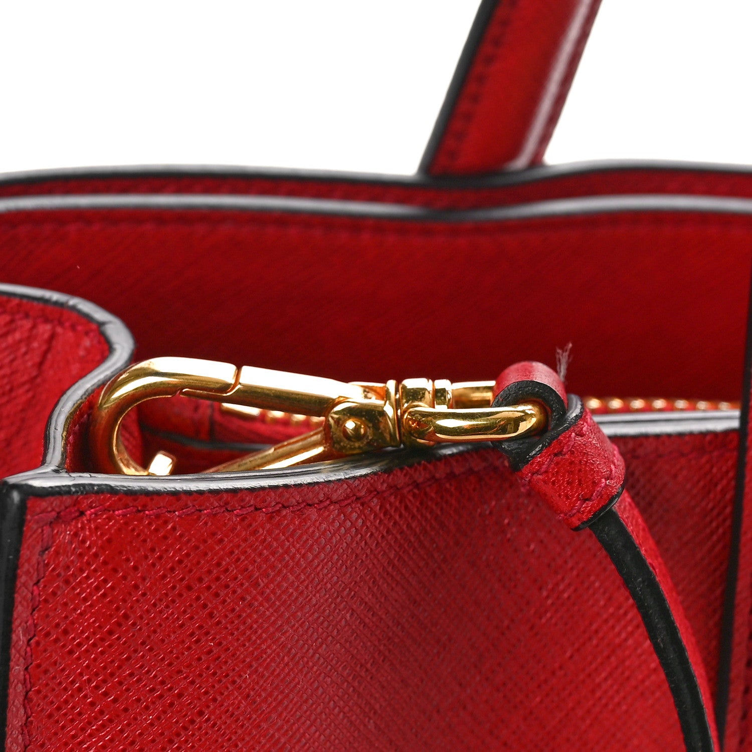 Prada Saffiano Soft Triple Pocket Tote Rosso 13 of 17
