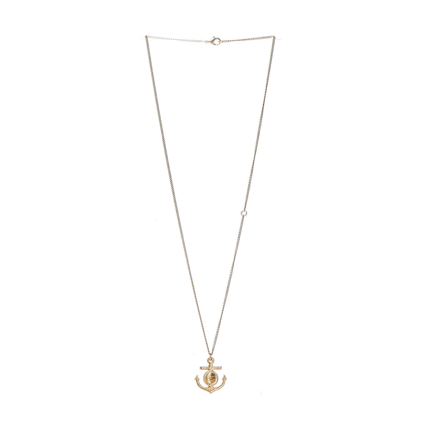 Anchor CC Pendant Necklace Gold