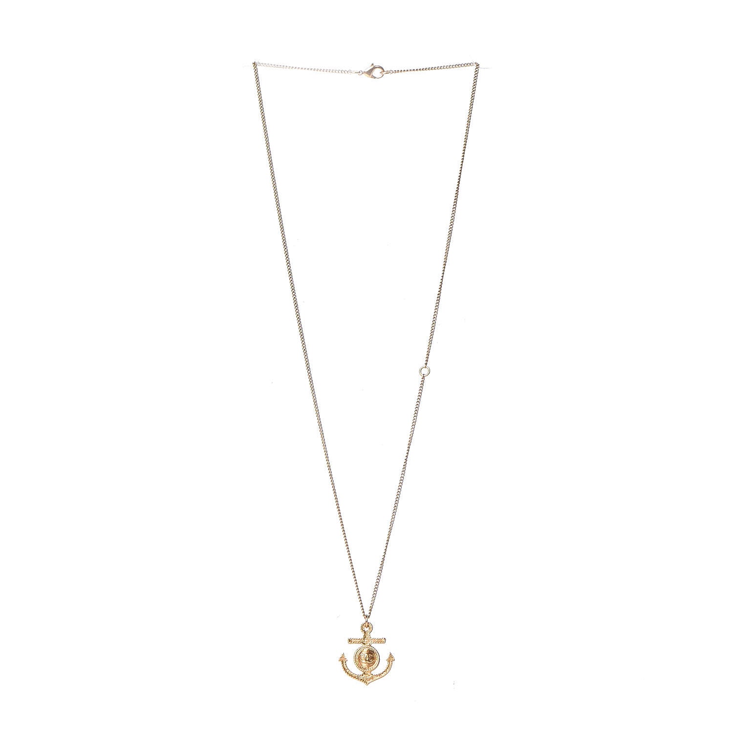 Chanel Anchor CC Pendant Necklace Gold 3 of 5