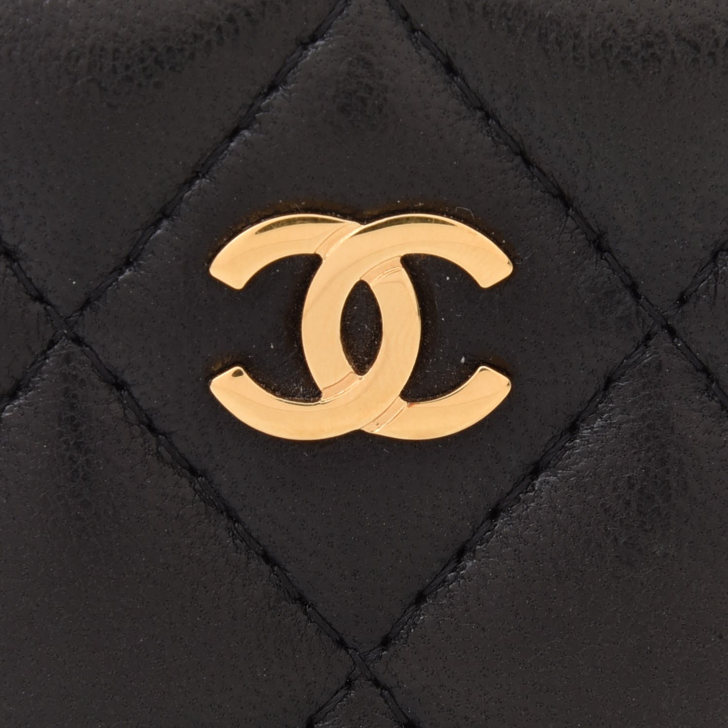 Chanel Lambskin Quilted Zip Coin Purse Black 6 of 9