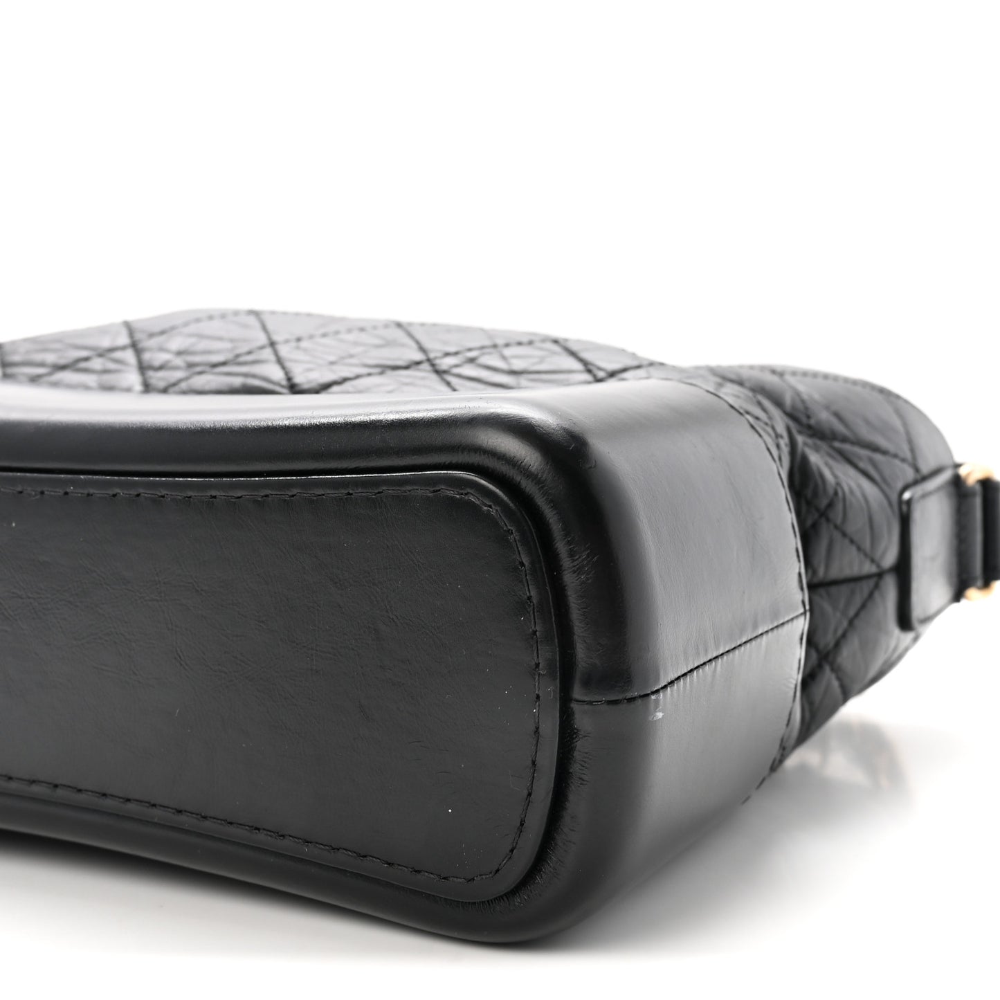 Aged Calfskin Quilted New Medium Gabrielle Hobo Black