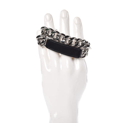 Hermes Box Palladium Mens Double Tour Chain L Bracelet Black 2 of 5