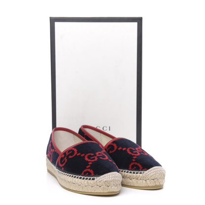 Gucci Terry Cloth GG Monogram Espadrilles 37 Blue Red 10 of 10