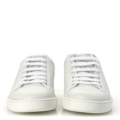 Gucci Calfskin Interlocking G Perforated Womens Ace Sneakers 36.5 White Hibiscus Red 3 of 12