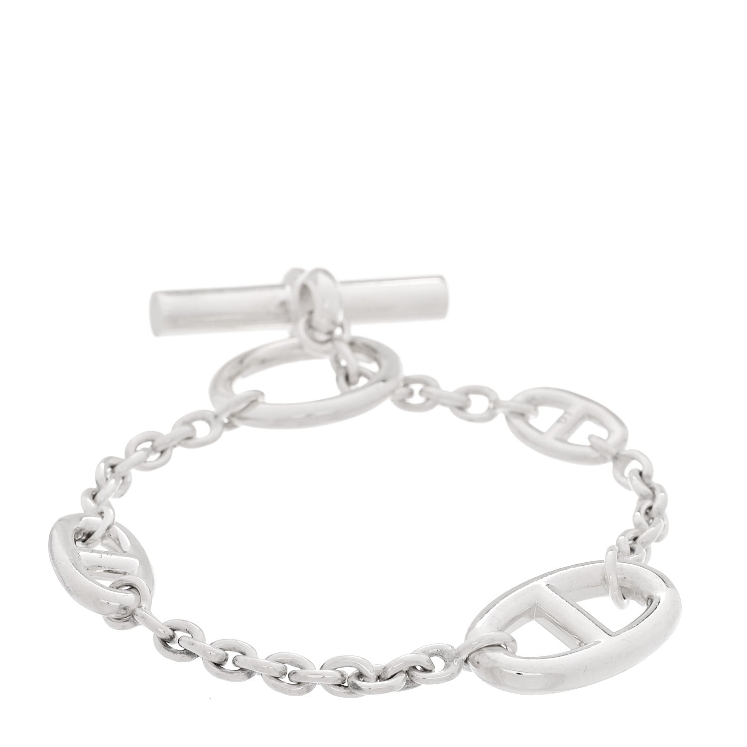 Hermes Sterling Silver Farandole Bracelet LG 1 of 5