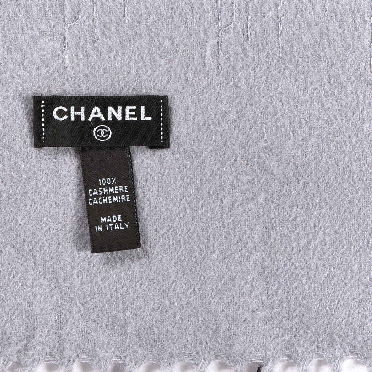 Cashmere Sequin CC Fringe Scarf Grey