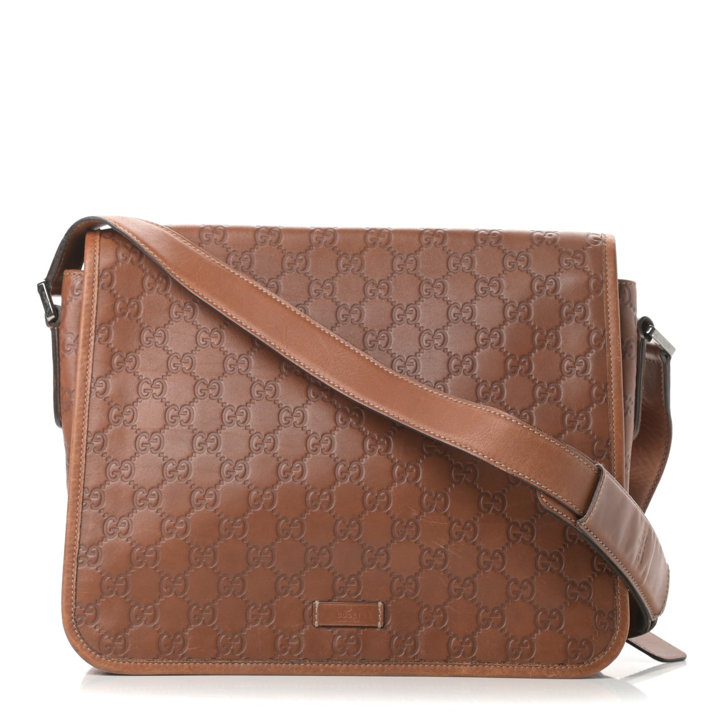 Guccissima Flap Messenger Bag Light Brown