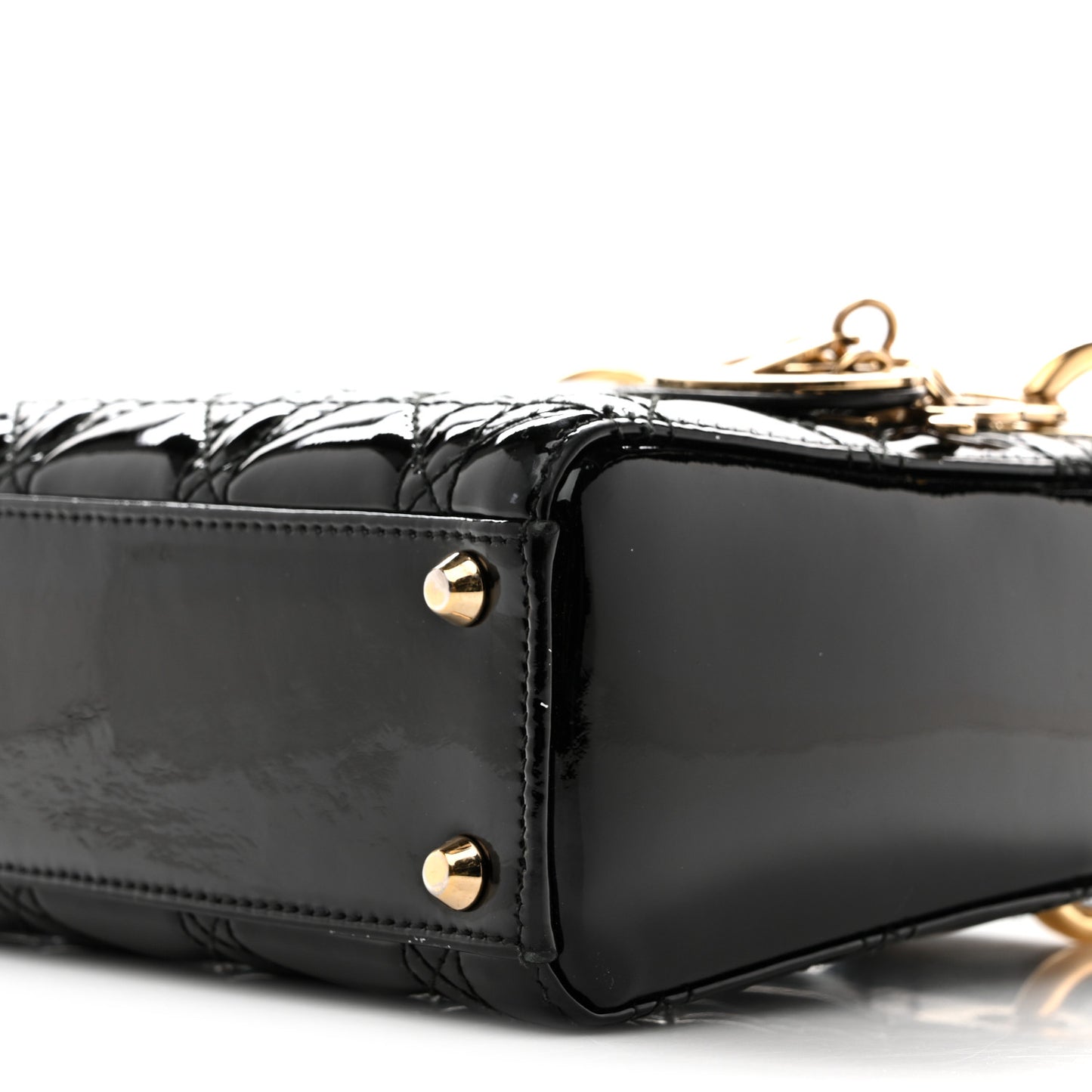Patent Cannage Mini Lady Dior Black