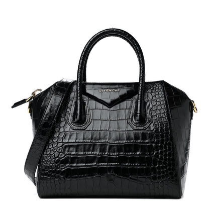 Givenchy Calfskin Crocodile Embossed Small Antigona Black 1 of 4