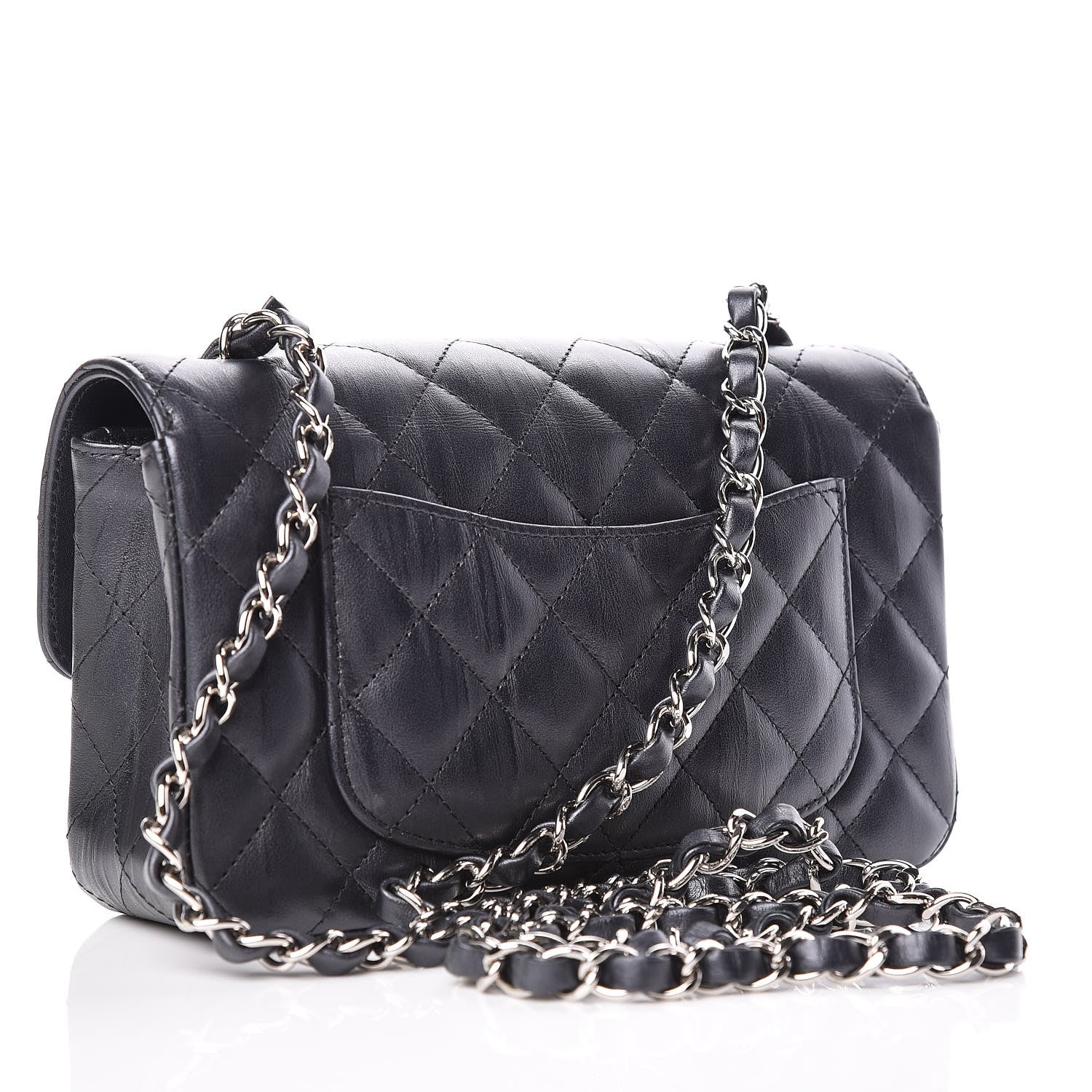 Chanel Iridescent Calfskin Quilted Mini Rectangular Flap Charcoal 3 of 11