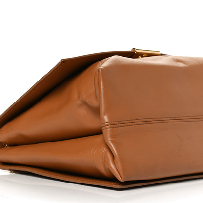 Off-White Calfskin Large Binder Clip Soft Shoulder Bag Brown 10 of 13