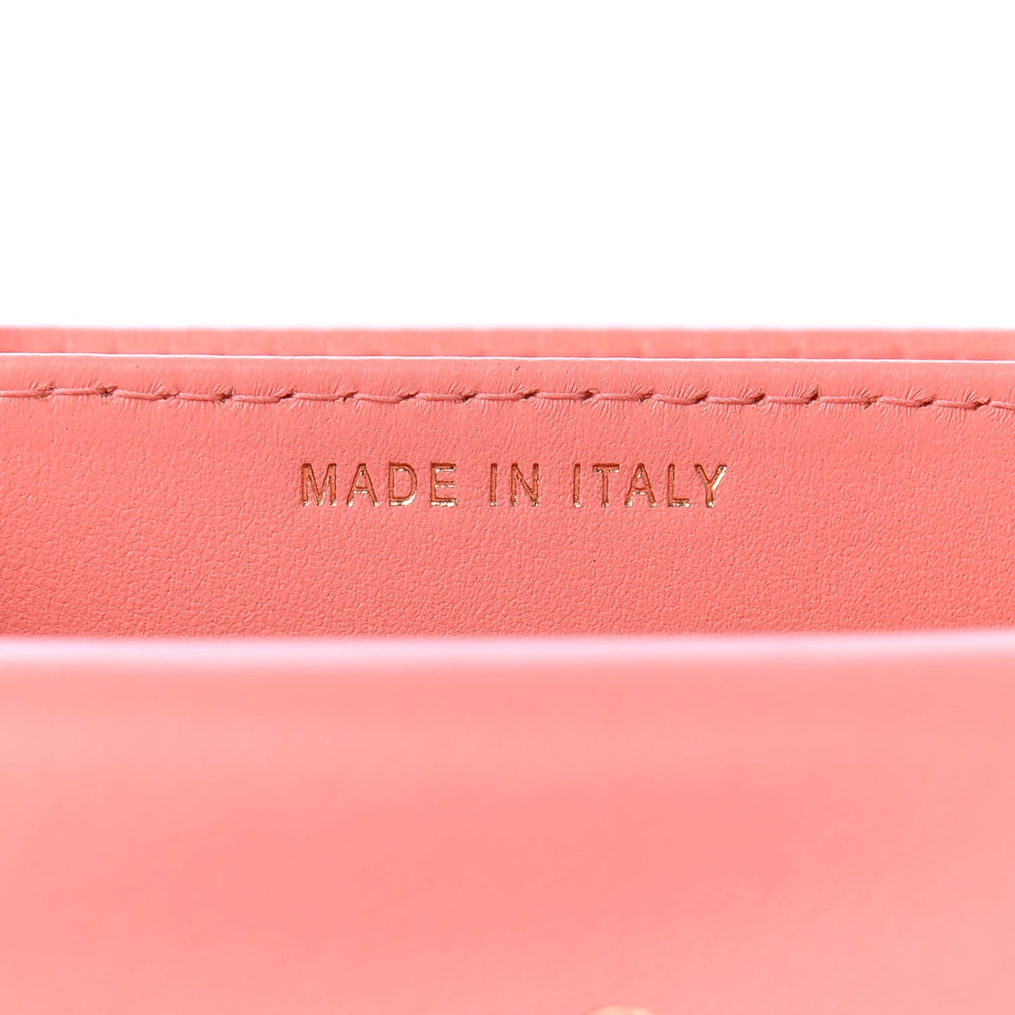 Lambskin Chevron Quilted Flap Card Holder Wallet Coral