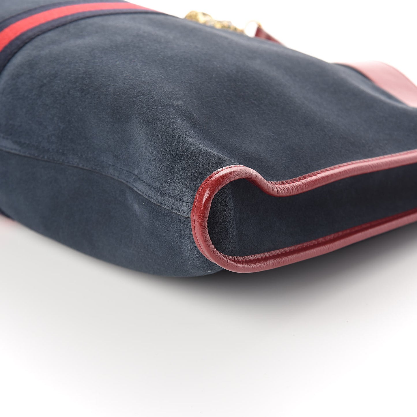 Suede Calfskin Large Rajah Chain Tote New Blue Romantic Cherry