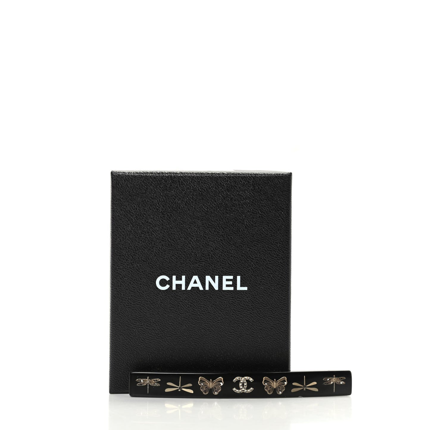 Resin Butterfly CC Hair Clip Barrette Black Gold