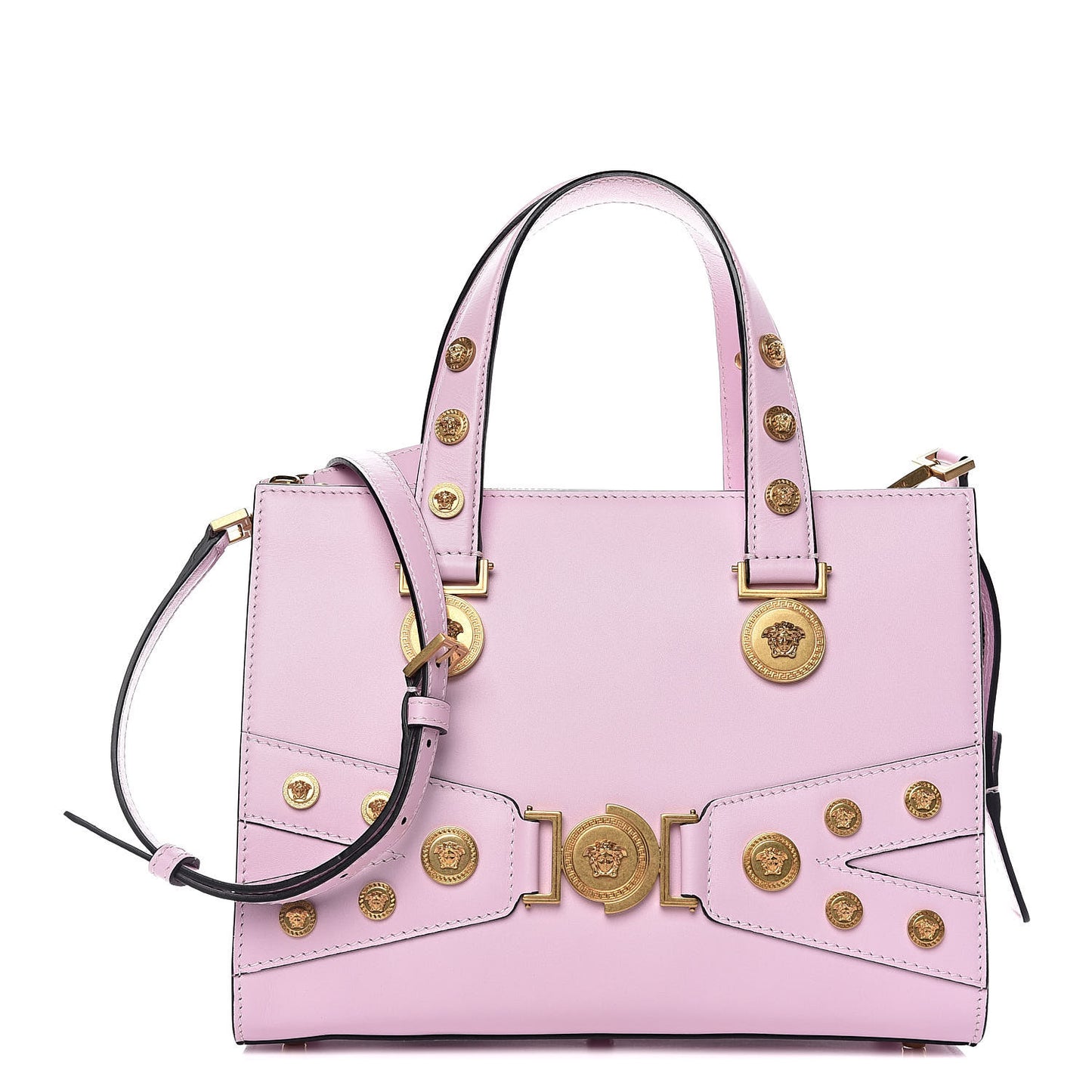 Calfskin Medusa Stud Tribute Tote Pink