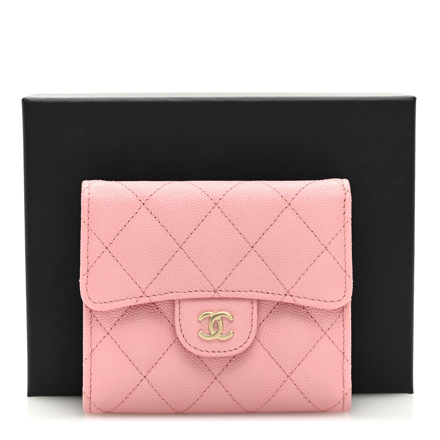 Chanel Caviar Quilted Compact Flap Wallet Light Pink 7 of 7