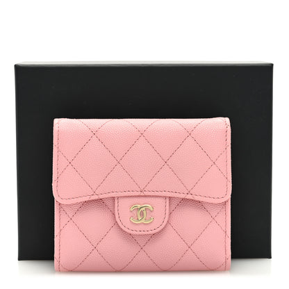 Chanel Caviar Quilted Compact Flap Wallet Light Pink 7 of 7