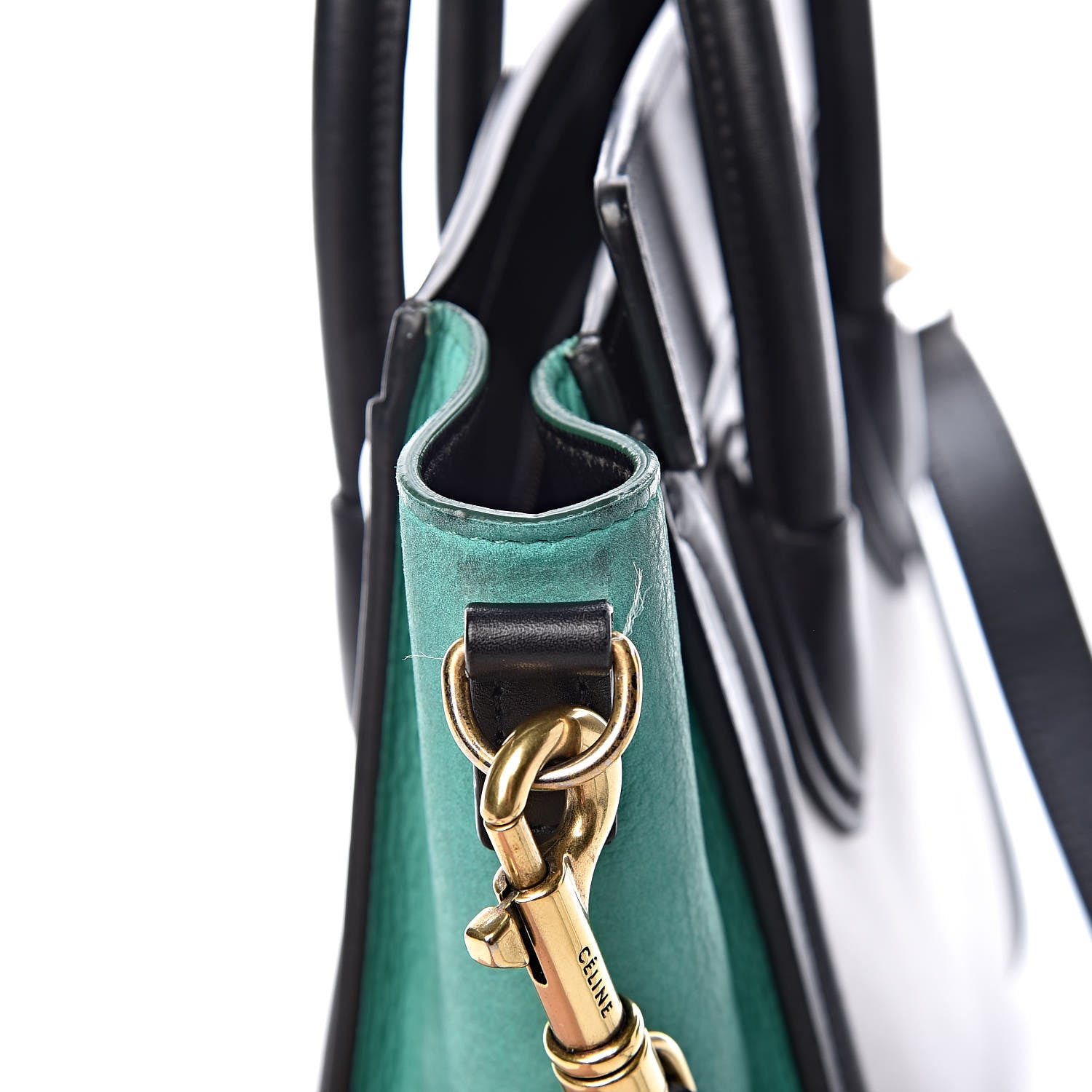 Celine Smooth Calfskin Nubuck Nano Tri-Color Luggage Palm 15 of 16
