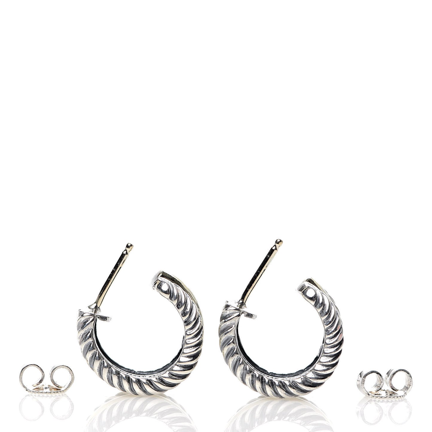 Sterling Silver 14K Yellow Gold 16mm Cable Classics Hoop Earrings