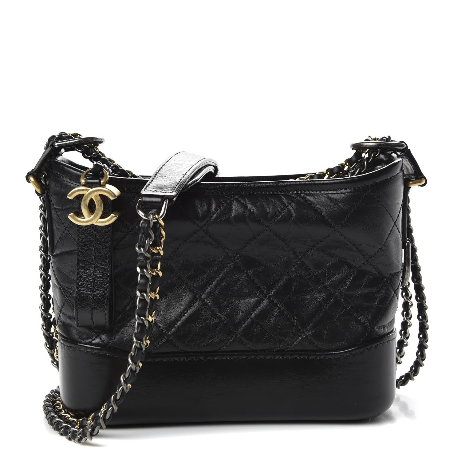 Chanel Aged Calfskin Quilted Small Gabrielle Hobo Black 1 of 10