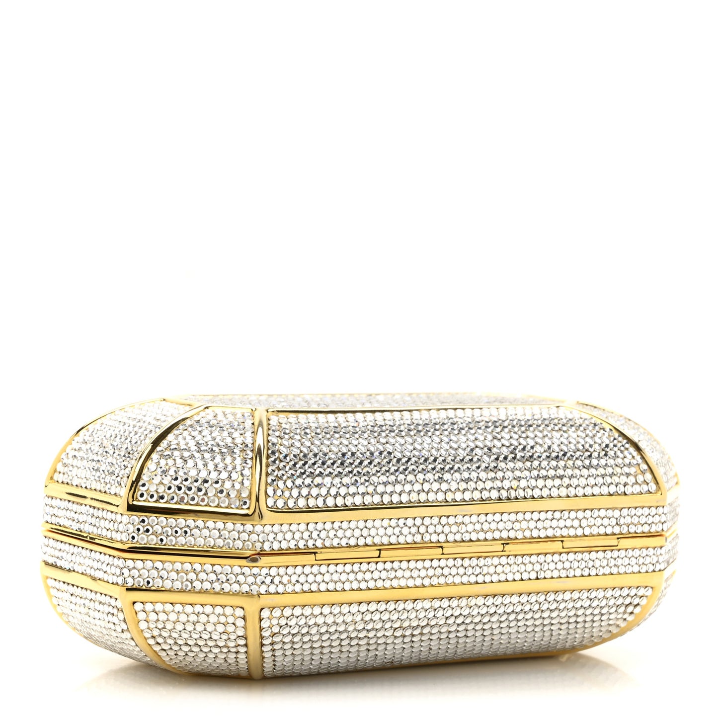 Swarovski Crystal Minaudiere Clutch Gold Silver