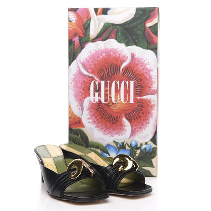 Gucci Malaga Kid Half Moon GG Square Toe Slide Sandals 35.5 Black 9 of 9