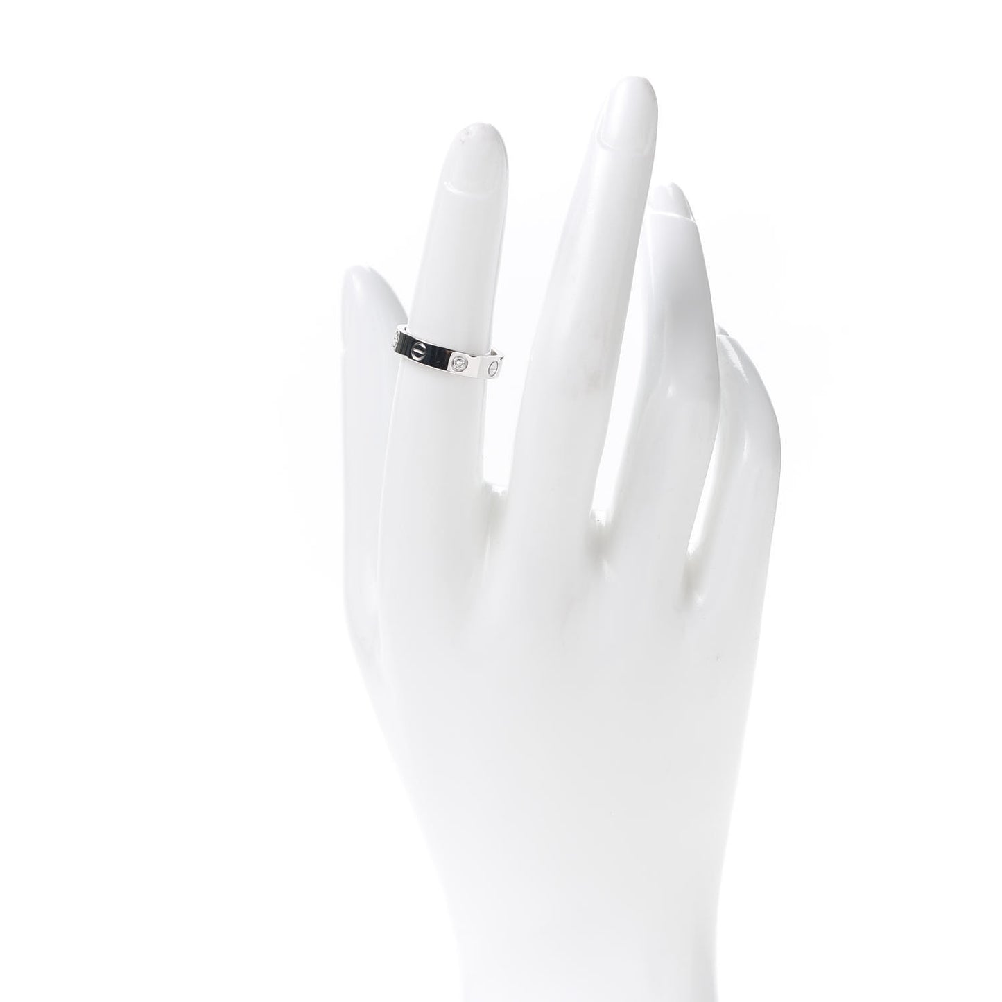 18K White Gold Diamond 4mm LOVE Wedding Band Ring 51 5.75