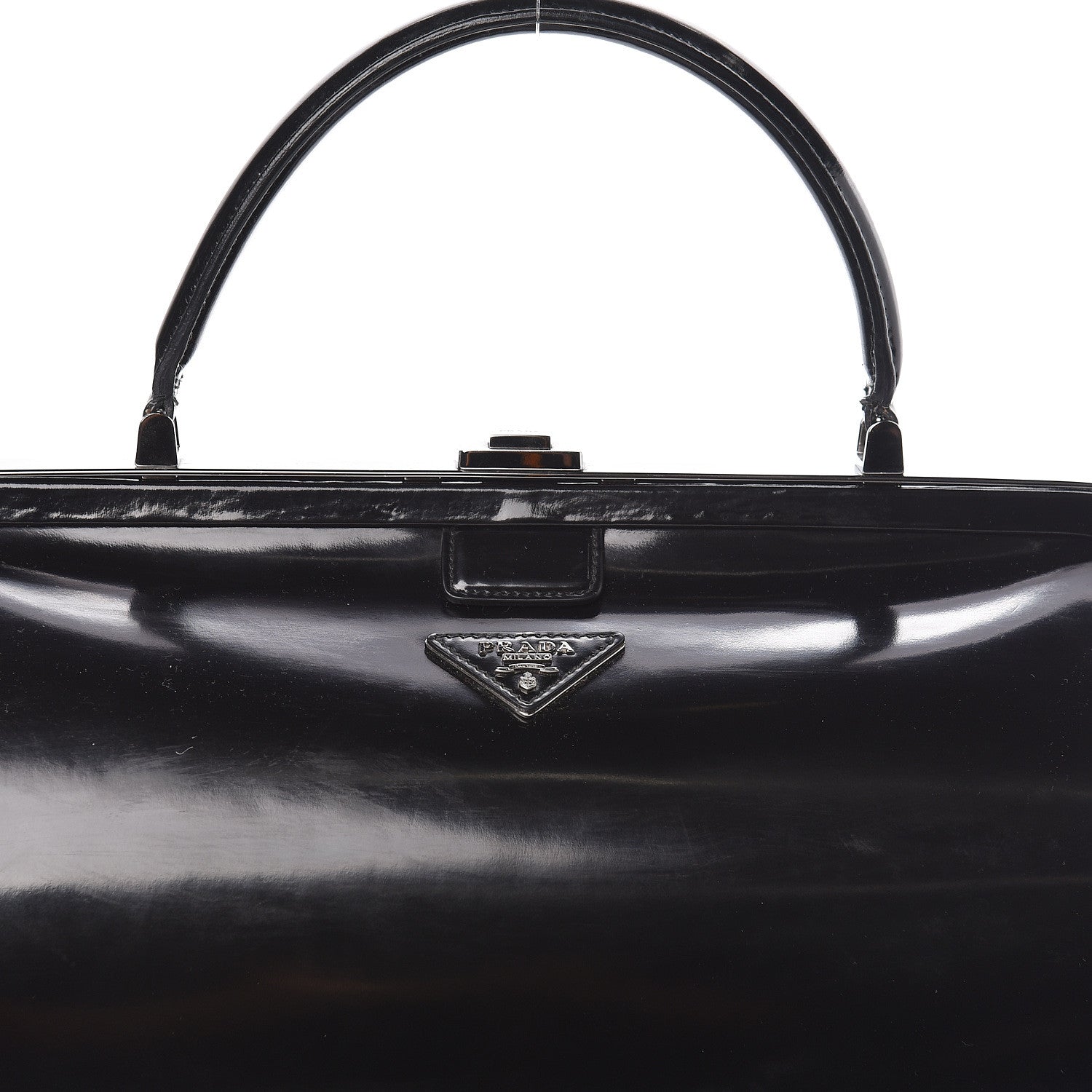 Prada Spazzolato Frame Bag Black 7 of 10