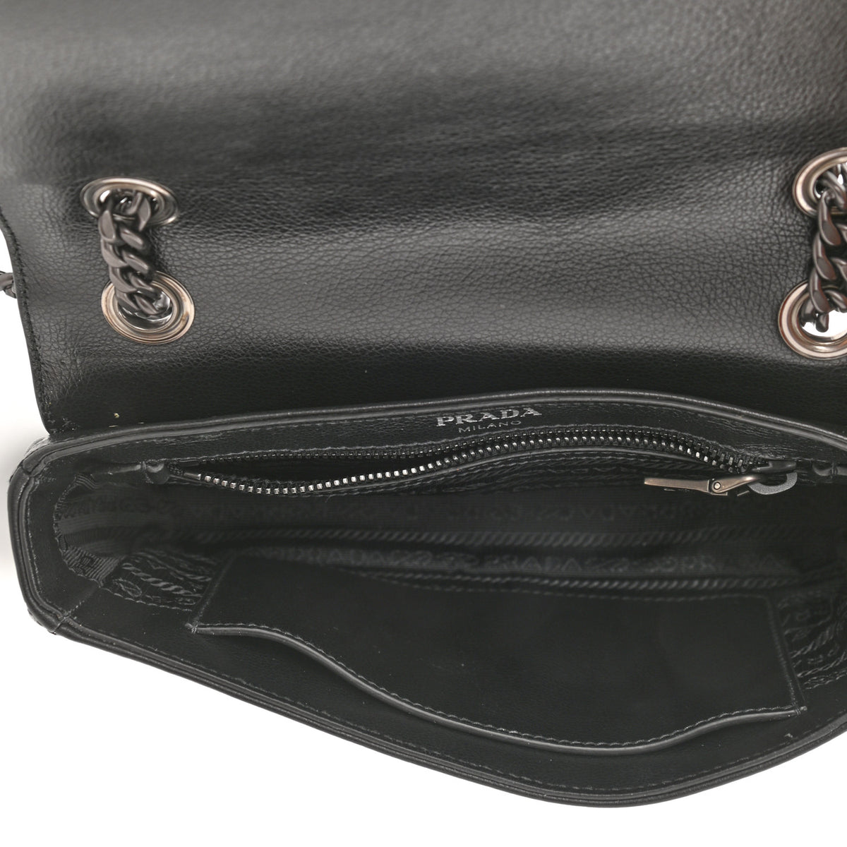 Glace Calfskin Studded Crossbody Black