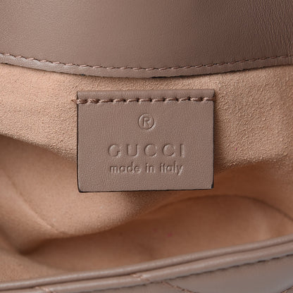 Gucci Calfskin Matelasse Super Mini GG Marmont Shoulder Bag Porcelain Rose 19 of 22