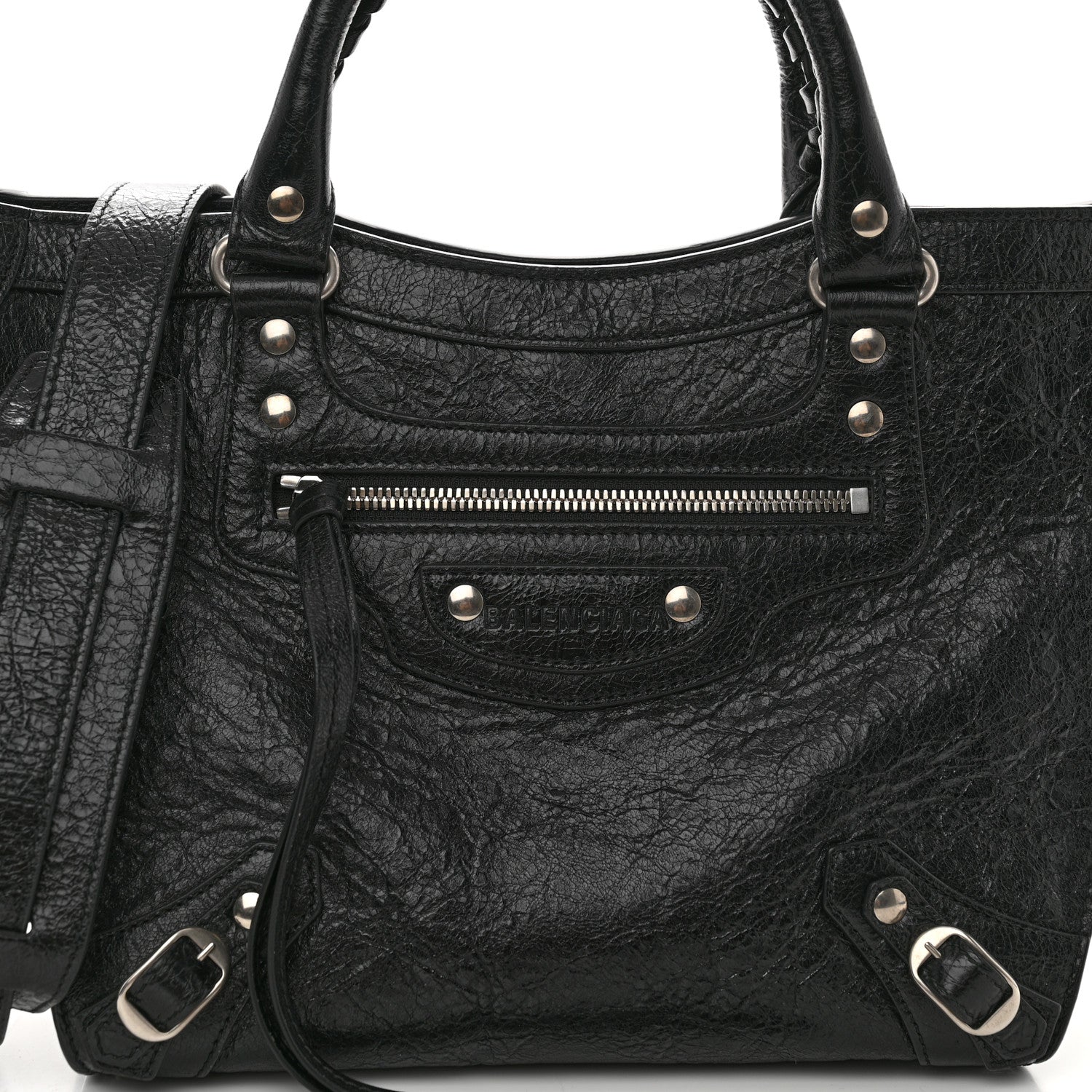 Balenciaga Agneau Arena Neo Classic Silver Hardware Medium Upside Down Tote Black 7 of 9