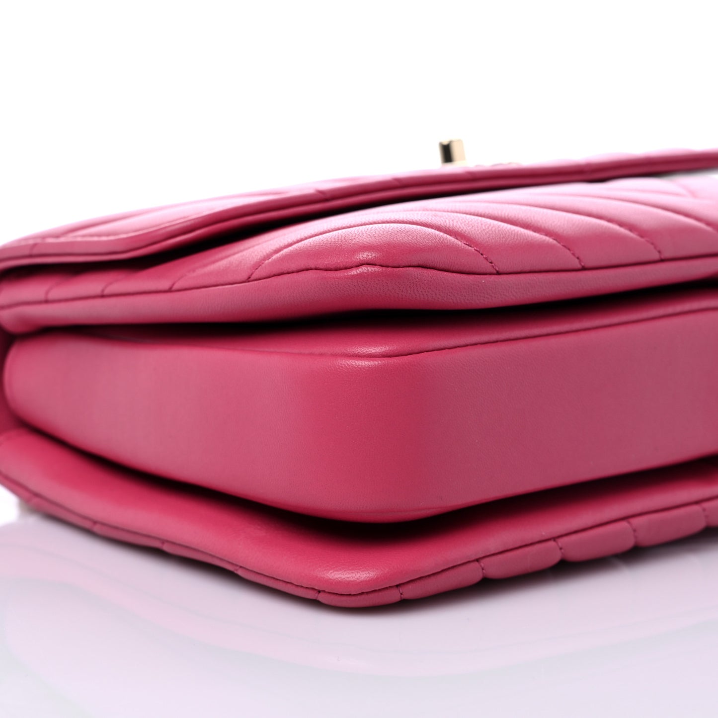 Lambskin Chevron Quilted Small Trendy CC Dual Handle Flap Bag Pink