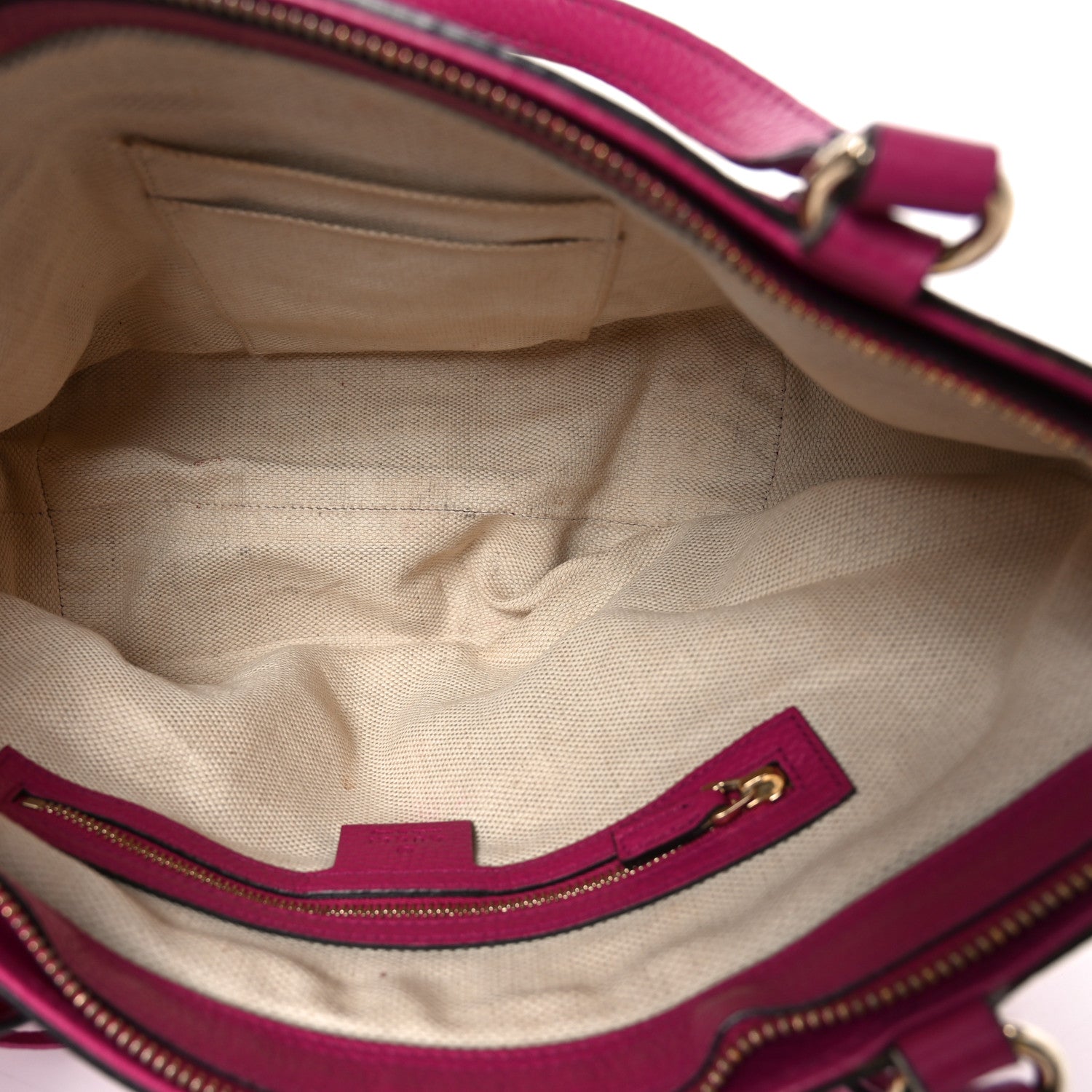 Gucci Pebbled Calfskin Small Soho Top Handle Bag Bright Bougainvillea 5 of 11