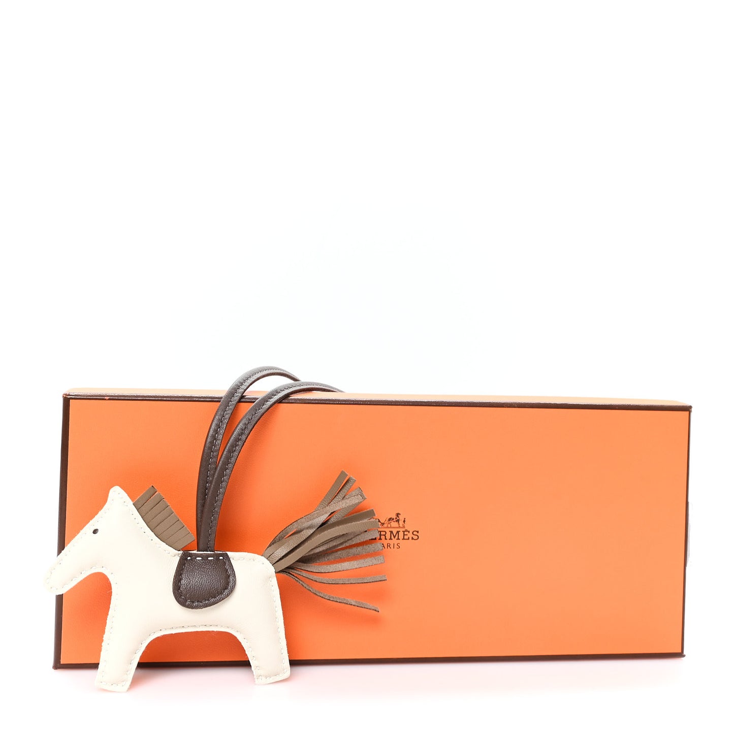 Milo Lambskin Grigri Rodeo Horse Bag Charm PM Craie Etoupe Chocolate
