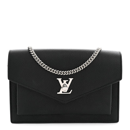 Louis Vuitton Soft Calfskin My Lockme Chain Pochette Black 1 of 10
