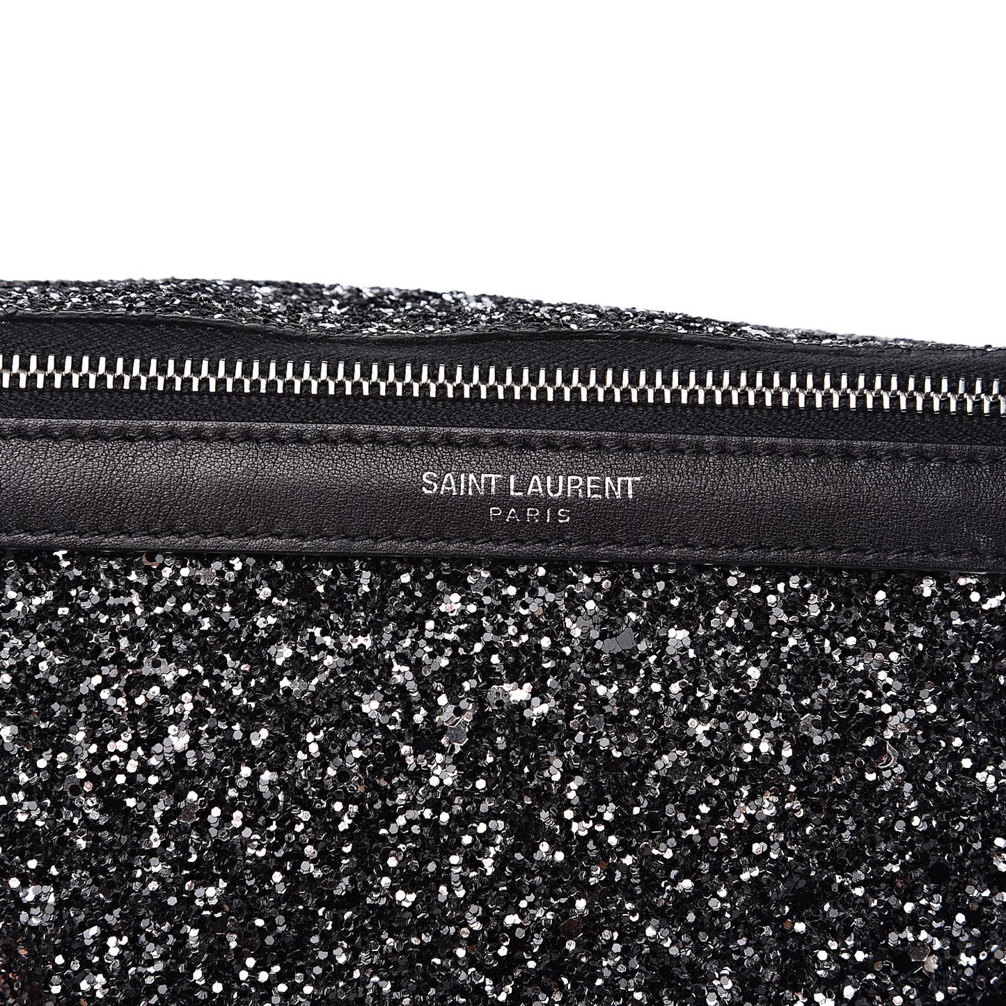 Lambskin Glitter Belt Bag Metallic Black