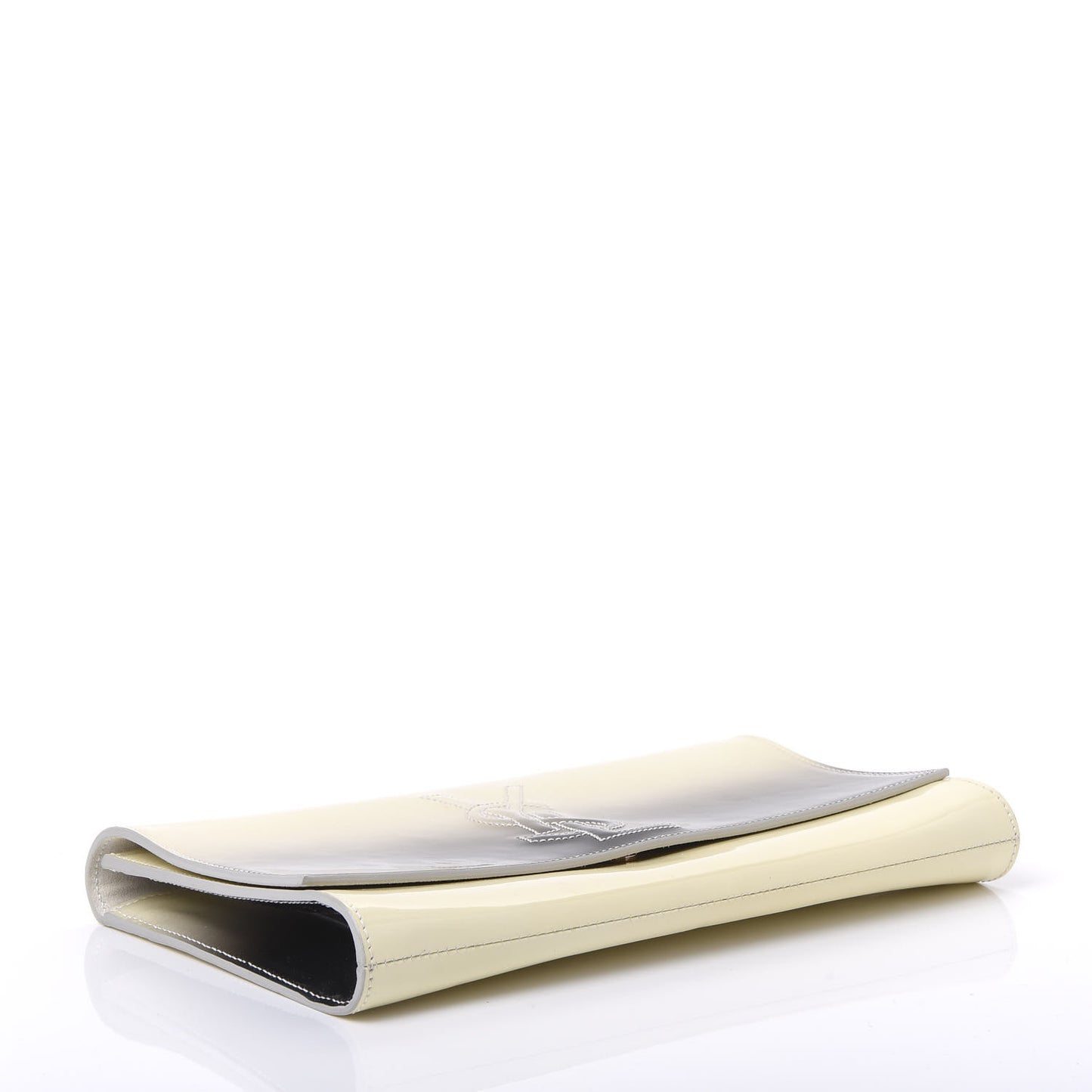 Patent Calfskin Ombre Monogram Large Belle De Jour Clutch Ivory Black