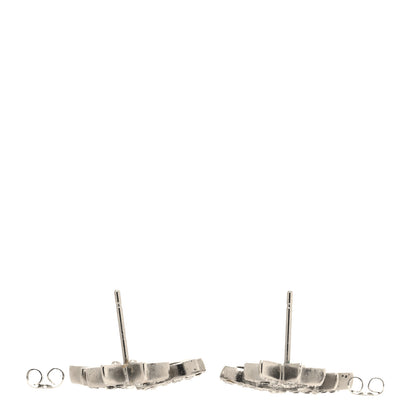 Chanel Crystal Star CC Earrings Silver 3 of 6