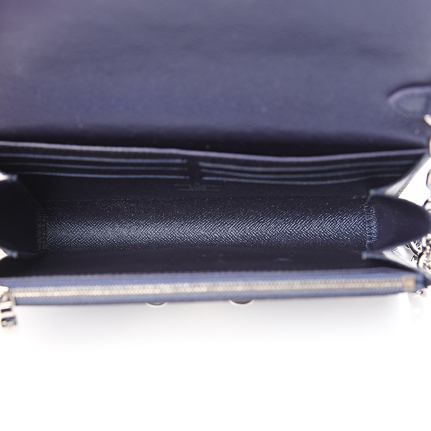 Epi Sequins Flame Twist Chain Wallet Blue Nuit