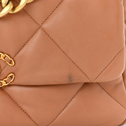 Chanel Lambskin Quilted Large Chanel 19 Flap Brown 13 of 13