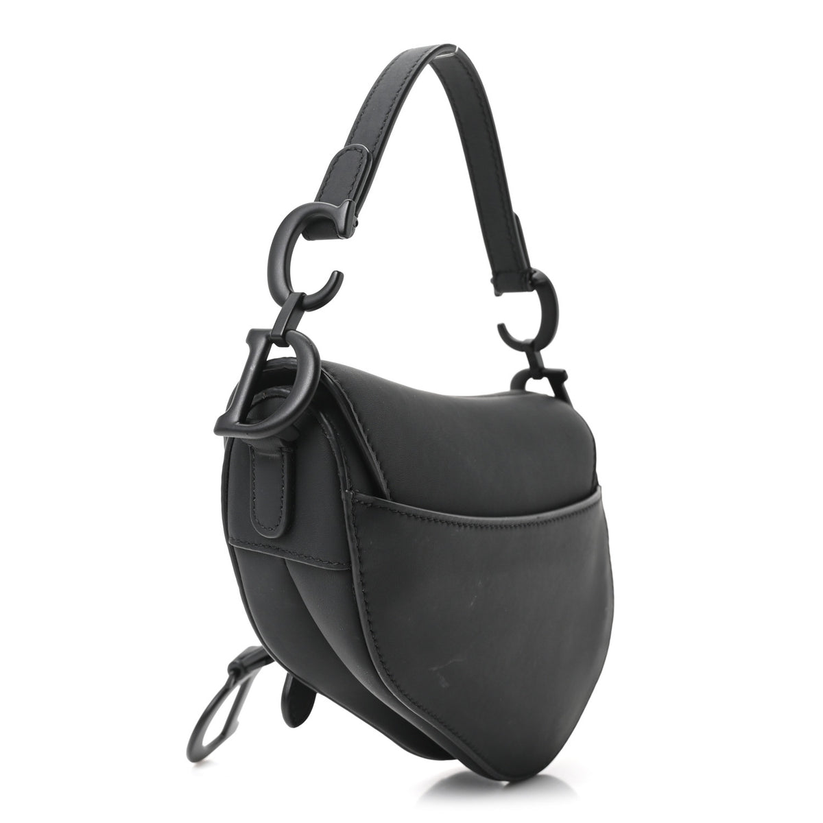 Christian Dior Ultra Matte Calfskin Mini Saddle Bag Black 3 of 9