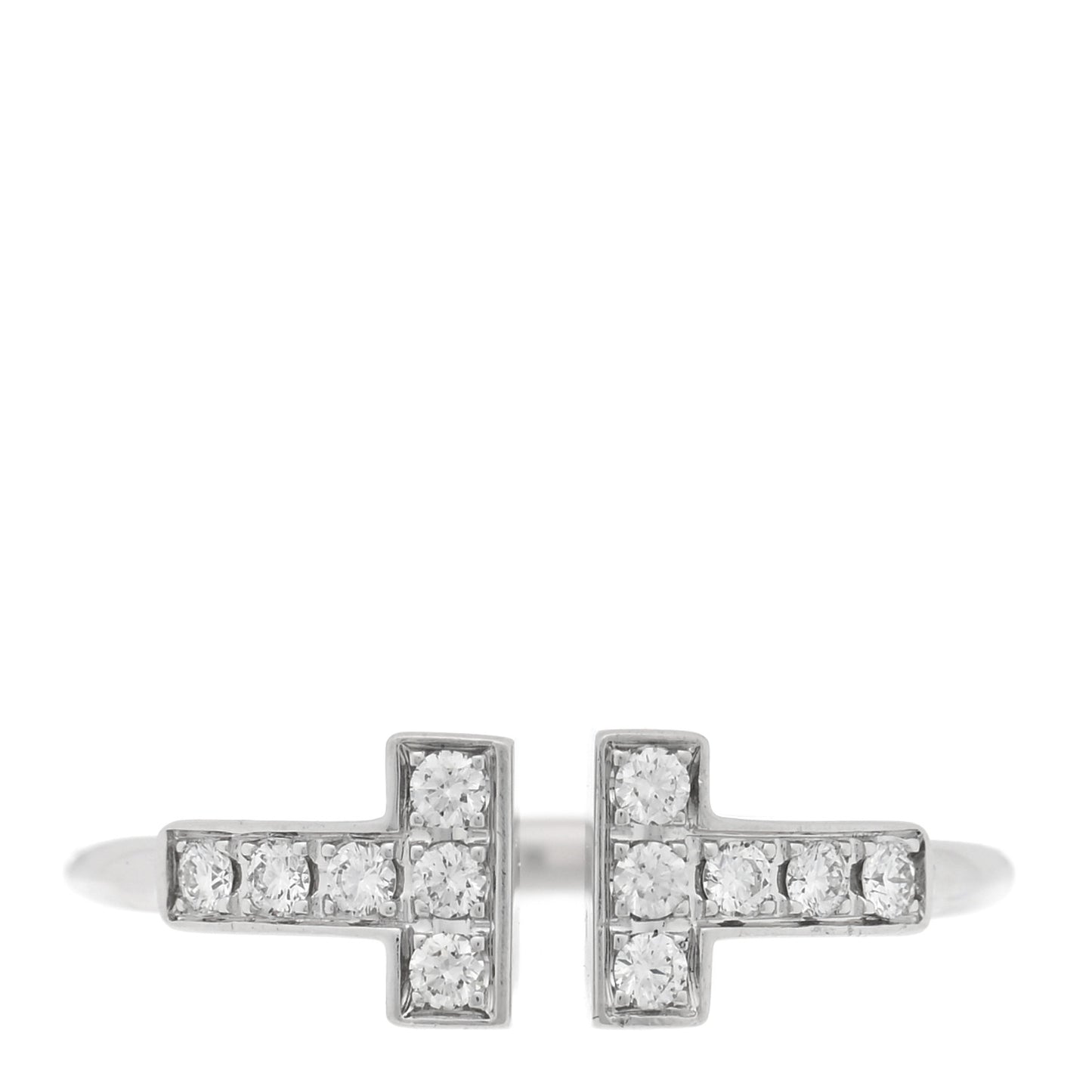 18K White Gold Diamond T Wire Ring 46 3.75