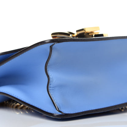 Gucci Calfskin Mini Sylvie Chain Shoulder Bag Clear Sky Blue 8 of 10