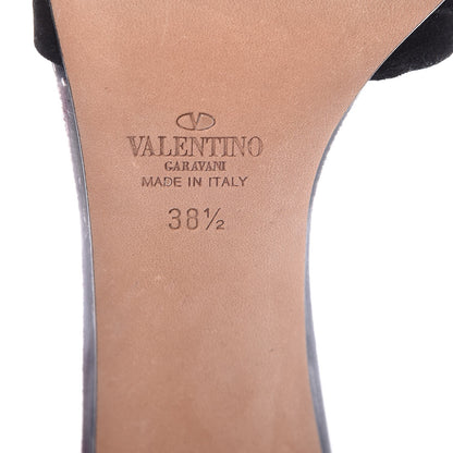 Valentino Garavani Ruched Suede PVC B-Drape Pumps 38.5 Black 6 of 9