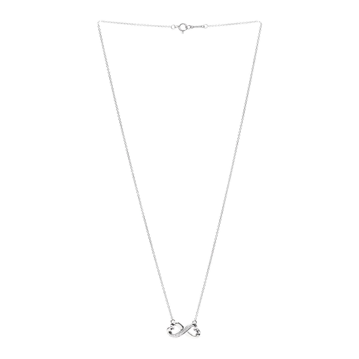 18K White Gold Diamond Paloma Picasso Double Loving Heart Necklace