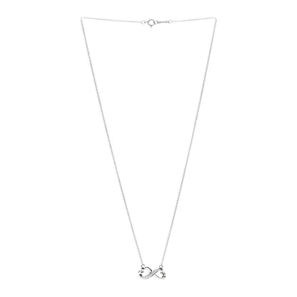 Tiffany 18K White Gold Diamond Paloma Picasso Double Loving Heart Necklace 3 of 5