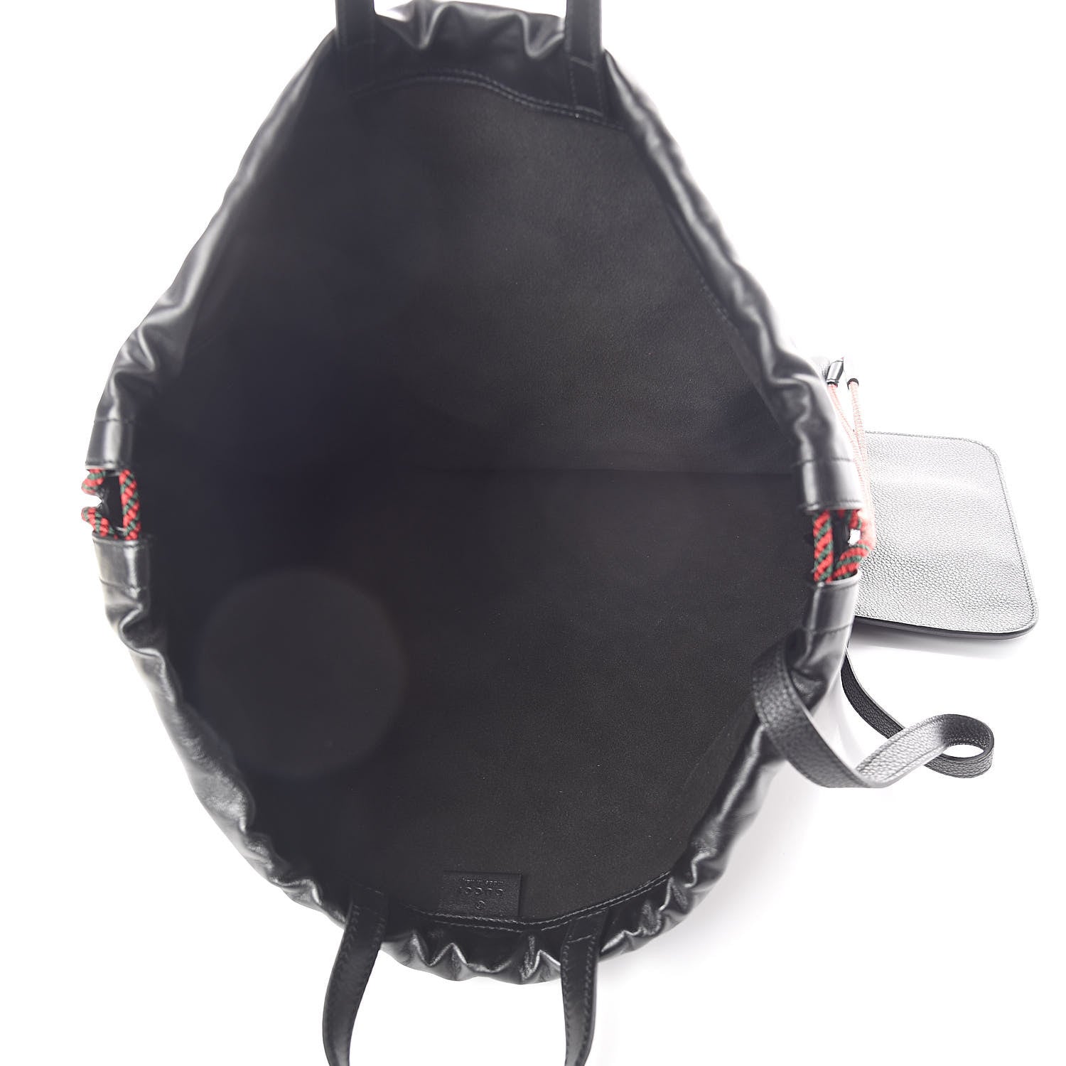 Gucci Calfskin Logo Drawstring Backpack Black 6 of 9